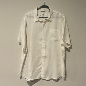 Tommy Bahama Men's Sea Glass Breezer Linen Camp Shirt Off-White Size XXL